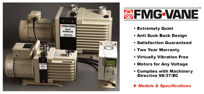 FMG-VANE vacuum pumps. Vane Vacuum Pumps tested and certified by FMG.